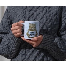 Daisy Home Kedili Kupa Bardak Komik Yazılı I Hate People Hediyelik Kahve Çay Kupası