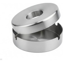 Cekar Store Paslanmaz Çelik Metal Küllük – 12 cm Yuvarlak, Kapaklı ve Dayanıklı Tasarım