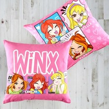Cekar Store Taç Lisanslı Pamuk Winx Cute Kırlent Çok Renkli Tekli