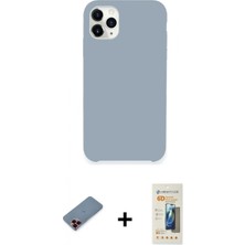 Marsilyan™- iPhone 11 Pro Kılıf Zirve Modern Özel Seri - Siyah 6d Mat Seramik Hayalet Nano Ekran Koruyucu + Kırmızı Metal Kamera Lens Koruma Cam