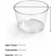 Daisy Home Bodega Mika Tatlı Kabı 180 ml – Kapaksız Şeffaf Sert Plastik Tatlı Kasesi, 30 Adet