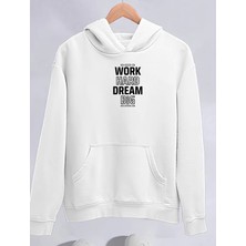 Modenya Kışlık Üç Iplik Kapşonlu Sweatshirt - Beyaz