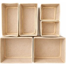 Cekar Store 6’lı Çekmece Içi Organizer Seti Kumaş Dolap Düzenleyici