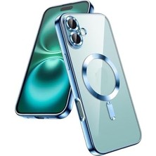 Daisy Home - 17 ile Uyumlu Kılıf ile Uyumlu Wirelles Şarj Destekli Parlak Renkli Kenarlı Arkası Şeffaf Silikon