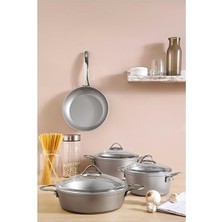 Daisy Home Pierre Cardin Vilma Gri 7 Parça Tencere Seti