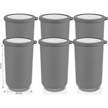 Daisy Home Vip Ahmet Vakumlu Saklama Kabı Silindir, Gri 1 Ltx6'l