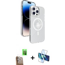 Marsilyan™- iPhone 16 Pro Kılıf Nova Modern Prime - Siyah 3D Antistatik Cam Ekran Koruyucu + Çöl Titanyum Raze Metal Kamera Lens