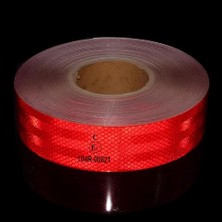 Cekar Store Tüvtürk Onaylı Bant Kırmızı 1 Metre 5 cm Belgeli Reflektörlü Reflektif Fosforlu Şerit Bant Ikaz Bandı