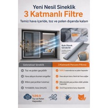 Yeni Nesil SİNEKLİK-160X100CM Rulo-Toz Polen Filtresi -3 Katmanlı Pencere Filtresi - Odera