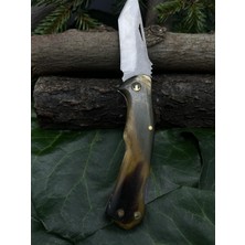 Ay Bıçak Kemik Saplı Tanto Tasarım Katlanır Cep Çakısı Koleksiyonluk Özel Model