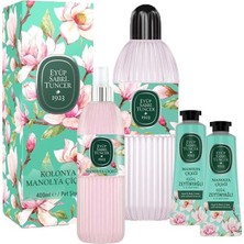 Daisy Home Manolya Çiçeği Kolonyası 400 Ml, 150 ml ve 2 Adet El ve Vücut Kremi 50 ml