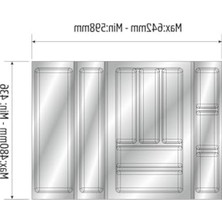 Cekar Store Mutfak Çekmece Içi Düzenleyici, Kaşıklık 64CM x 48CM Yanlar ve Boydan 4cm Kesilebilir, Antrasit