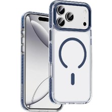 Daisy Home - 17 Pro Max ile Uyumlu Kılıf Kenarı Darbe Önleyici Tırtıklı Shockstar ile Uyumlu Kapak - Lacivert