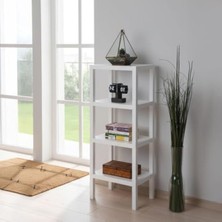 Cekar Store Deconox 4 Katlı Köşe Rafı | Banyo, Mutfak ve Kiler Için Yer Tasarruflu Organizer | Çok Amaçlı Plastik Raf | 4 Farklı Renk Seçeneği (38X29X100CM) (Beyaz)