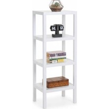 Cekar Store Deconox 4 Katlı Köşe Rafı | Banyo, Mutfak ve Kiler Için Yer Tasarruflu Organizer | Çok Amaçlı Plastik Raf | 4 Farklı Renk Seçeneği (38X29X100CM) (Beyaz)