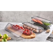 Daisy Home Vip Ahmet Mina Organizer Plastik Raf, Şeffaf Füme Kapaklı 4 x 750 Ml, Füme