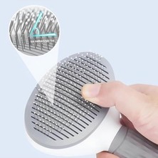 Cekar Store Krem Basmalı Kedi ve Köpek Tarağı – Otomatik Temizlenen Pet Fırçası – Paslanmaz Çelik Iğneli – Ergonomik Saplı – Tüy Toplama ve Bakım Için Pratik Tarak