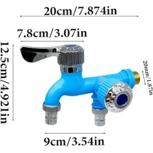 Daisy Home Plastik Musluk Çift Vana Çıkış Aparatı Bahçe Çamaşır Makinesi ve Evye Için Sızdırmaz Yönlendirici