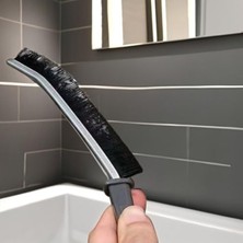 Cekar Store 2'li Dar Alan Temizleme Fırçası Seti - Sert Kıllı Boşluk Temizleyici, Pencere ve Kapı Rayı Temizleme Fırçası, Mutfak ve Banyo Için Ince Detay Fırçası - Siyah ve Gri Saplı- (2 Adet)