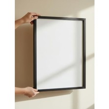 Cekar Store Fark Tanıtım Premium Masif Çam Çerçeve - 3mm Mdf Arkalık - 500 Mikron Kırılmaz Şeffaf Pvc Ön Koruma - Şık ve Dayanıklı Duvar Ahşap Çerçevesi (Siyah, 40CM x 50CM)