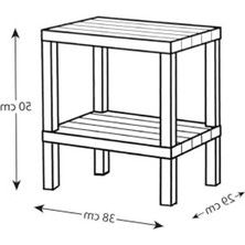 Cekar Store 2 Katlı Çok Amaçlı Düzenleyici Raf Ünitesi – Plastik Kitaplık, Banyo, Mutfak, Ayakkabılık, Depolama ve Saklama Rafı (Gri)