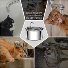 Cekar Store 3.2 L Paslanmaz Çelik Kedi Köpek Için Su Pınarı Su Çeşmesi Su Sebili Sessiz Pompalı