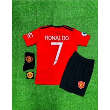 M.united Cristiano Ronaldo 2022/23 Sezonu Çocuk Forması 4'lü Set (Armalı)