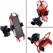 Daisy Home 360° Dönebilir Bisiklet Telefon Tutucu Ayarlanabilir Özellikli Mandallı Tutucu Kırmızı