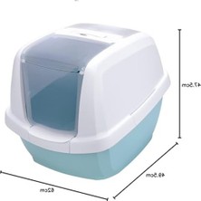 Cekar Store Imac Maddy Üstü Açılabilen Kapalı Kedi Tuvaleti Mavi