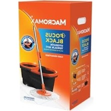 Cekar Store Macro Max Focus Black Otomatik Temizlik Seti, Pedalsız Döner Sıkmalı 360 Başlıklı Mikrofiber Paspas