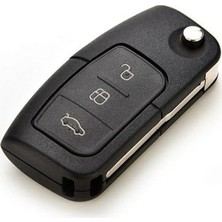 Cekar Store Autohan Keys Focus 2, Mondeo, Fiesta, C-Max Uyumlu 3 Düğmeli Anahtar Kabı, Siyah