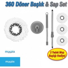 PremiumPort Çevre Dostu 360 Döner Başlıklı Mop Sap Seti, Pratik ve Kullanışlı