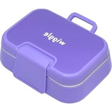 Cekar Store Bento 1030ML Lunchbox Tek Katlı 2 Bölmeli Paslanmaz Çelik Sefer Tası Yemek Kutusu (Mor)