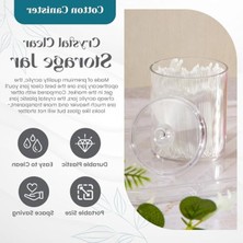 Cekar Store Qtip Tutucu, Makyaj Makyaj Düzenleyici Depolama, Kapaklı Şeffaf Plastik Eczacı Kavanozları, Banyo Pamuklu Çubuk Dispenseri, 2X10OZ ve 2X7OZ, 4'lü Paket, Kahverengi Ahşap Kapaklar,