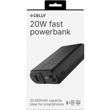 Daisy Home Powerbank Pd 20W 2usb-C 1usb-A 20.000 Mah, Ultra Kompakt ve Hafif Tasarım,led Ekran, Renk: Siyah