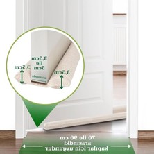 Cekar Store Kumaş Kapı Altı Rüzgar Önleyici 70-90 cm | Isı, Toz ve Koku Yalıtımlı Özel Köpük Dolgulu | Yıkanabilir Kapı Altı Sünger Bariyer | Antrasit, Ekru, Kahverengi (Ecru)