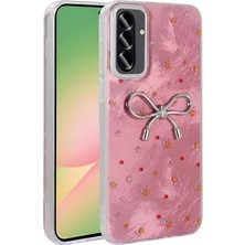Daisy Home Galaxy A26 ile Uyumlu Kılıf Kamera Korumalı Fiyonk Kalp Figürlü Ponti Kapak Açık Pembe