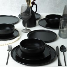 Daisy Home Keramika Nordic Mat Siyah Yemek Takımı 18 Parça 6 Kişilik 956