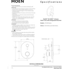 Daisy Home UT3290 Align M-Core 3 Serisi 2 Kollu Duş Kabı, Entegre Transferli, Valf Gerekli, Krom