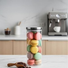 Cekar Store Deconox 1000ML Vakumlu Metal Kapaklı Borosilikat Cam Kavanoz (8.5CM*20CM) 1 Adet