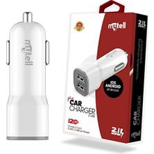 Cekar Store Universal Universal Araç Şarjı My-A5 USB Başlık 2 Usb'li 2100 Mah, Beyaz