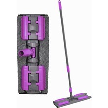 Cekar Store Teleskopik Saplı, Mikrofiber Bezli Mop - 140 cm Uzunluktaki Teleskobik Sapi ve 360 Derece Dönebilen Uzayıp Kıslan Sap, Istediğin Bezi Tak Kullan Yedek Bezli Döner Saplı Mandallı Mop (Mor)