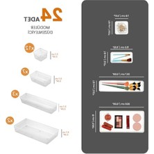 Cekar Store Meleni Home 24'lü Set - Modüler Çekmece Içi Masaüstü Düzenleyici - Takı Organizer Şeffaf