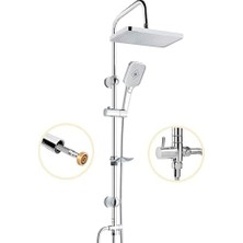 Daisy Home Quadra Paslanmaz Çelik Borulu Yağmur Duş Seti