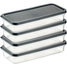 Cekar Store Orret Home 4 Adet Buzdolabı Organizeri – Pp Plastik Şeffaf ve Ayarlanabilir Saklama Kabı, Gıdaları Taze Tutan Fresh Box, Çok Amaçlı,mikrodalga ve Bulaşık Makinesi Uyumlu (Gri, 1200 Ml)