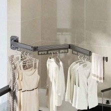 Cekar Store Alüminyum Balkon Çamaşır Kurutma Askısı Askılığı Katlanabilir, Korkuluk Tipi Yer Kaplamaz Paslanmaz Çamaşır Kurutmalığı