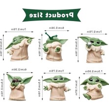 Cekar Store 6 Lı Set Sevimli Bebek Yoda Ürün Koleksiyonu Dekoratif Biblo Masa Süsü Hediyelik Eşya