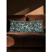 Tam Aklımdaki Mini Çiçekler Kırlent Kılıfı - Premium Keten - 75X30 cm - Uzun Yastık Kılıfı - Gizli Fermuarlı - Botanik Stil