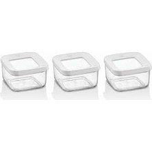 Daisy Home Vip Ahmet Kare Saklama Kabı 3 x 350 Ml, Şeffaf