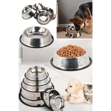 Cekar Store Kedi Köpek Mama Su Kabı Paslanmaz Çelik Kedi ve Köpek Mama Kabı - Kaymaz Tabanlı, Dayanıklı Besleme Tası (16 Cm)